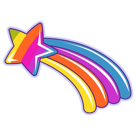 Rainbow Shooting Star Vector Art Digital Clipart Etsy