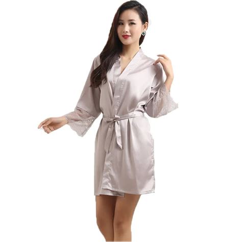 Mid Sleeve Sexy Women Nightwear Robes Plus Size M L XL XXL Lace Real