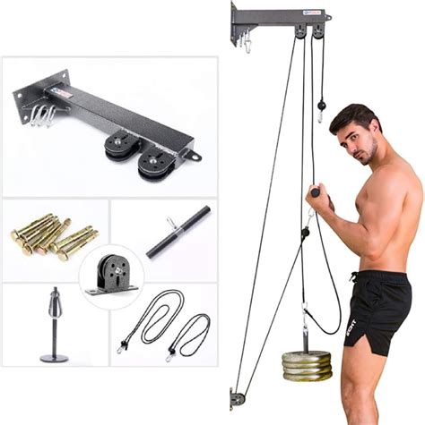 Elikliv Fitness Cable Pulley Gym Wall Mountedat Tricep Pulley System