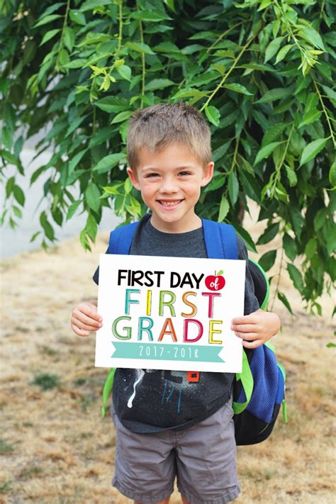 First Day Of School Sign Printable Short Stop Designs
