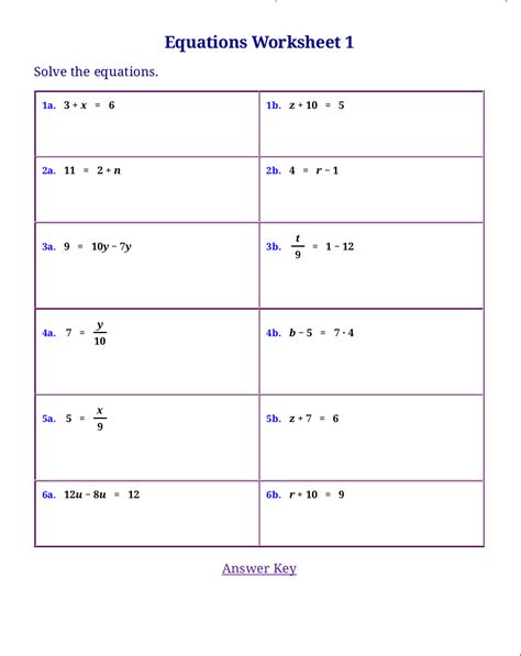 Klausur zur linearen algebra i. Free worksheets for linear equations (pre-algebra, algebra ...