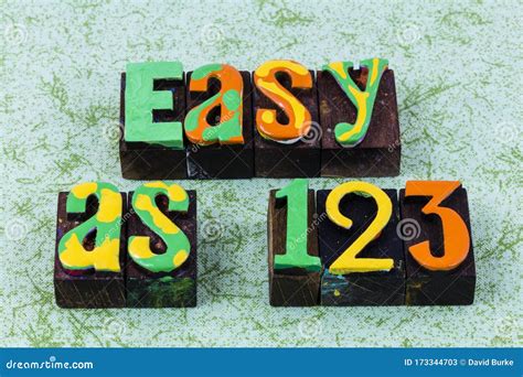 Easy As 123 Numbers Abc Alphabet Children Learning Stock Image Image