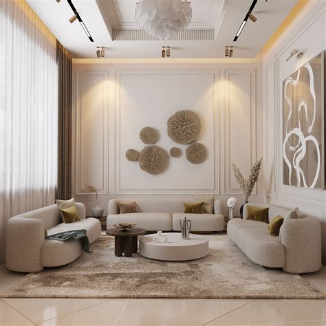 Beige Living Room Wall Decor Interior Design Ideas