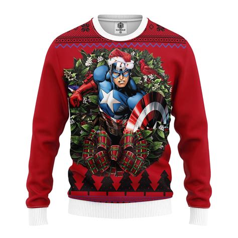 Captain America Noel Mc Ugly Christmas Sweater Thanksgiving T