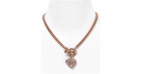 Juicy Couture Bow Toggle Heart Crown Necklace In Pink Lyst