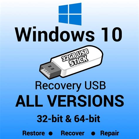 Keep the drive in a safe place and do not use it to store 1. Windows 10 Home 64 Bit Recovery Reinstall Boot Restore USB ...