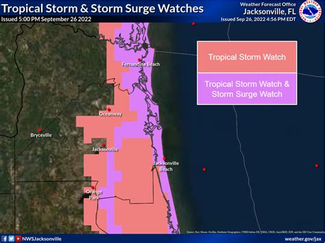 Tropical Storm Watch And Storm Surge Watch Issued For Coastal Duval