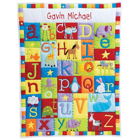 Personalised Alphabet Quilt In Primary Or Pastel Colours Hardtofind