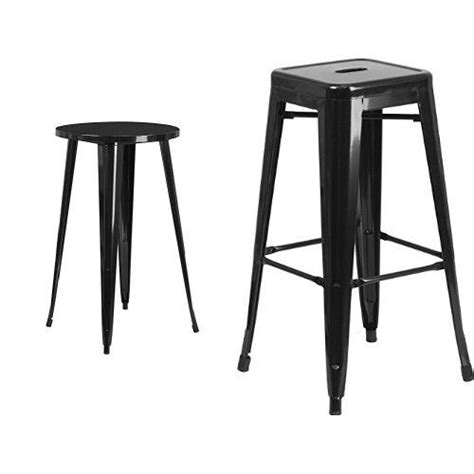 Flash Furniture 24 Round Black Metal Indoor Outdoor Bar Table Set