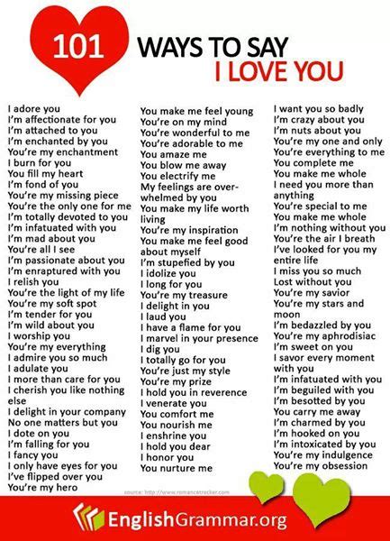 100 Ways To Say I Love You English Learn Site