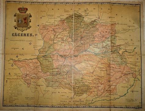 Mapa De La Provincia De Cáceres Colección De Cartas Corográficas De