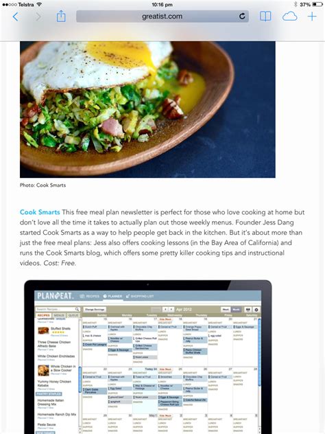Cook Smart Example Of A Meal Planner Cooking Cook Smarts