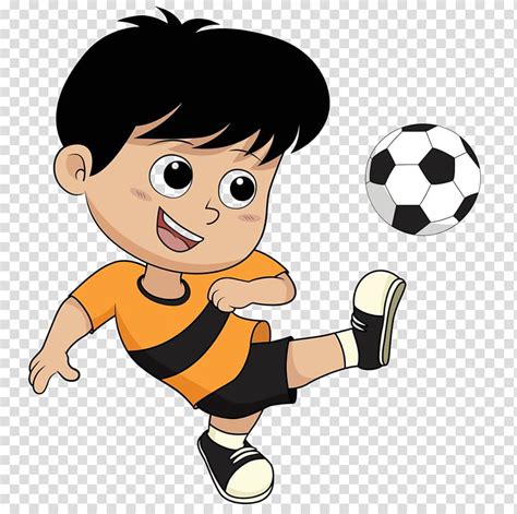 Boy Football Soccer Soccer Ball Cartoon Soccer Kick Player