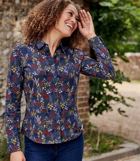 Winter Floral Womens Jersey Shirt Woolovers Uk