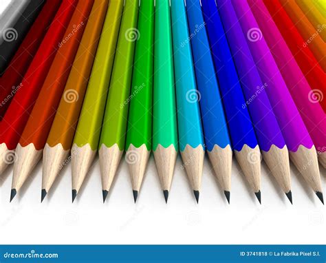 Different Colored Pencils Vertical Royalty Free Stock Photos Image