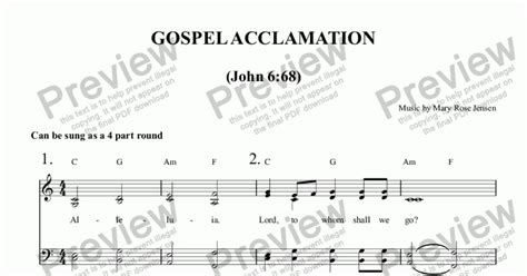 Gospel Acclamation John 6 68 Alleluia Lord To Whom Shall We Go