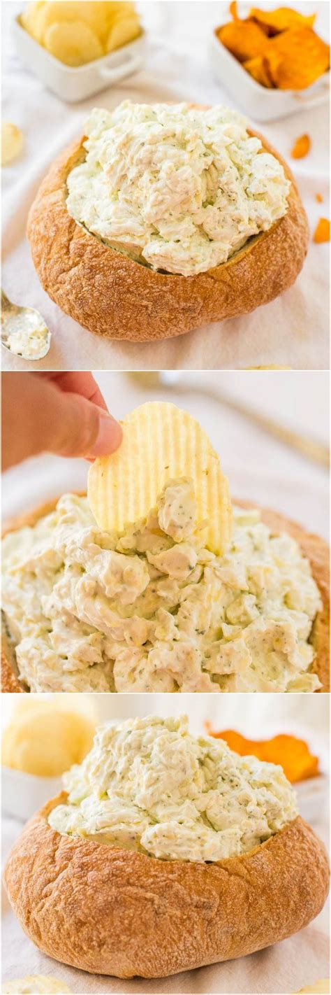 Averie Cooks Creamy Ranch And Cheese Bread Bowl Dip Party Food