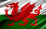Download wallpapers 4k, Welsh flag, European countries, 3D waves, Flag ...