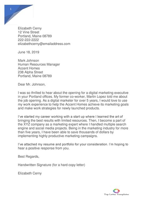 Examples Of Application Letters For Employment Top Letter Templates