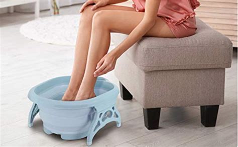 Relax Soothing Space Saving Foot Bath Collapsible Foot Spa With Foot Massager Rollers Foot