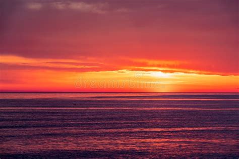 Beautiful Red And Orange Sunset Over The Sea Stock Image Image Of