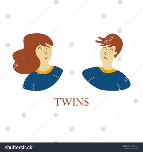 Boy Girl Twins Siblings Resemble One Stock Vector Royalty Free