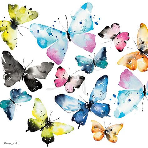 Butterflies Butterfly Watercolor Beginning Watercolor Enya Art