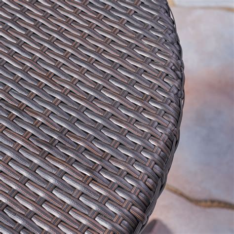 Nasir Outdoor 3 Piece Wicker Bistro Set With Cushions Multi Brown