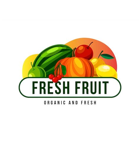 Fresh Fruit Logo Design For Mascot Vector Premium Download