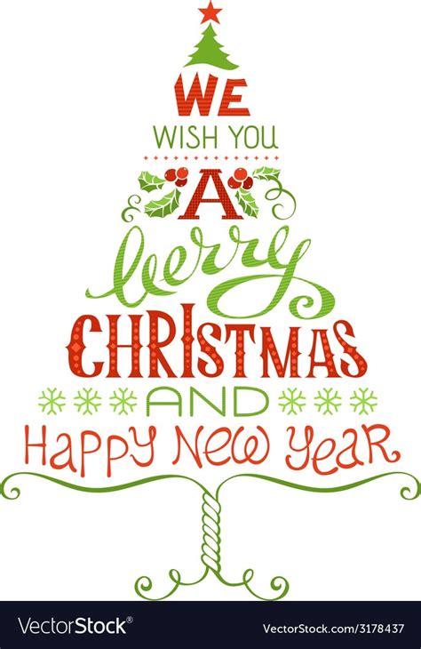 We Wish You A Merry Christmas And Happy New Year Vector 3178437