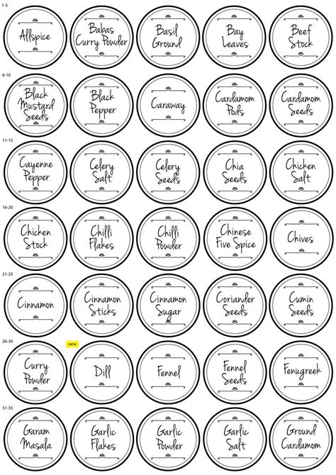 Spice Jar Label Packs Spice Jar Labels Pantry Labels Printable