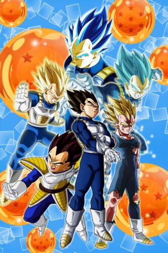 Dragon Ball Zsuper Poster Vegeta Evolution To Blue 12in X 18in Free
