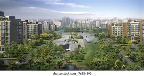 3d Render Building Landscape Stock Illustration 76354393 Shutterstock