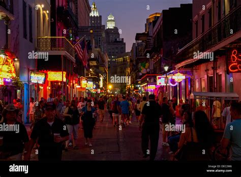 New Orleans Night Life Bourbon Street Stock Photo Royalty Free Image