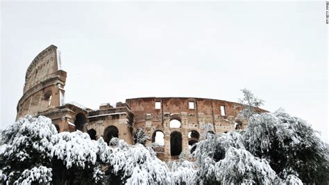 Snow Damages Colosseum Medieval Churches In Italy Cnn