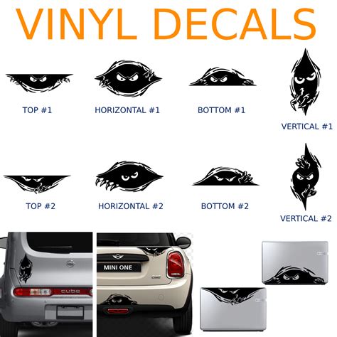 Eyes Monster Peeper Scary Vinyl Decal Sticker Car Window Bumper Wall