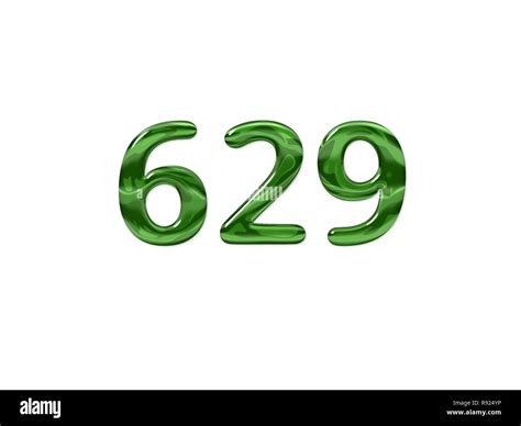 Green Number 629 Isolated White Background Stock Photo Alamy