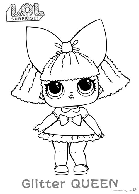 Lol Surprise Doll Coloring Pages Glitter Queen Free Printable Coloring Pages