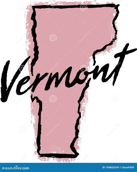 Hand Drawn Vermont State Design Stock Vector Illustration Of Vacation