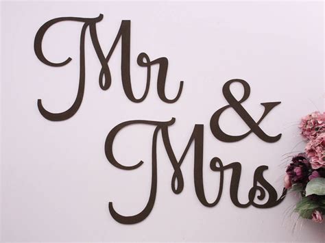 Mr and Mrs Wall Sign Wedding Backdrop Decor Over The Bed | Etsy