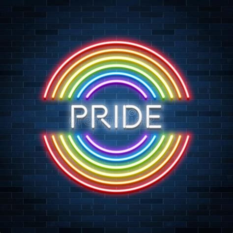 Neon Lgbt Pride Sign Glowing Rainbow Gay Love Celebration Vector