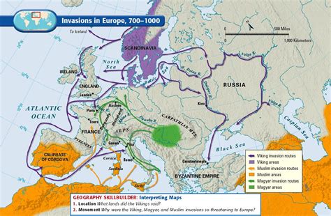 Invasions In Europe 700 1000 European History Viking History