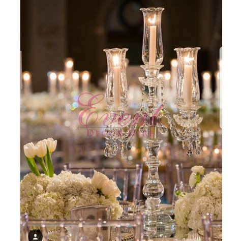 Crystal Candelabra With Glass Cups Event Decor Hire Chair Covers