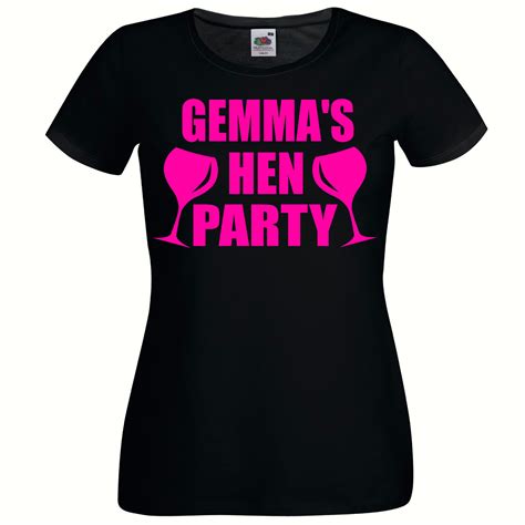 Personalised Name Hen Party Womens T Shirt Hen Night T Shirt