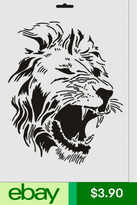 Stencil W 165 Lion ~ Umr Wall Stencil Animal Stencil Lion Stencil