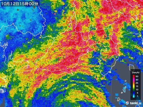 静岡県の過去の雨雲レーダー(2019年10月12日) - 日本気象協会 tenki.jp