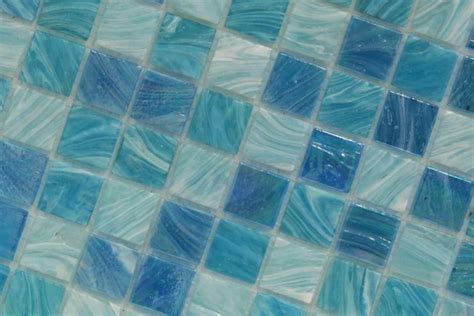 Shop For Aquatic Sky Blue 1x1 Squares Glass Tile At