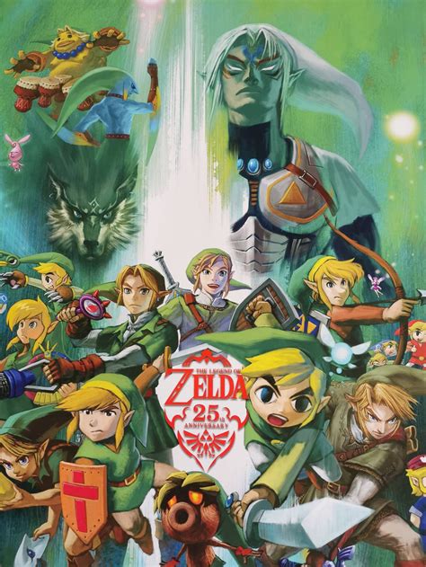 The Legend Of Zelda 25th Anniversary Artwork A2 A1 Or Etsy