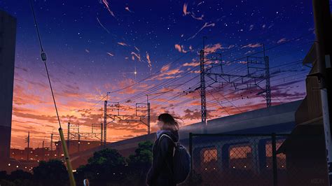 Anime Girls City Sunset Scenery 4k Hd Wallpaper Rare Gallery