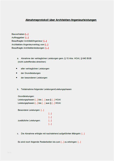 Wir beraten und begleiten ihre abnahmeprotokoll bau. Vorlage Abnahmeprotokoll Handwerker Erstaunlich Vertrag ...